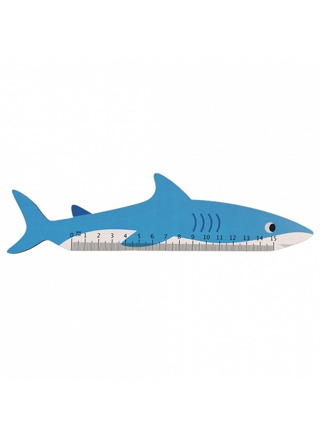 Rex London Shark Wooden Ruler – Fun Shark-Themed 12-Inch Wooden Ruler for Kids – Ideal for School, Craft Projects, and Drawing - Image 2