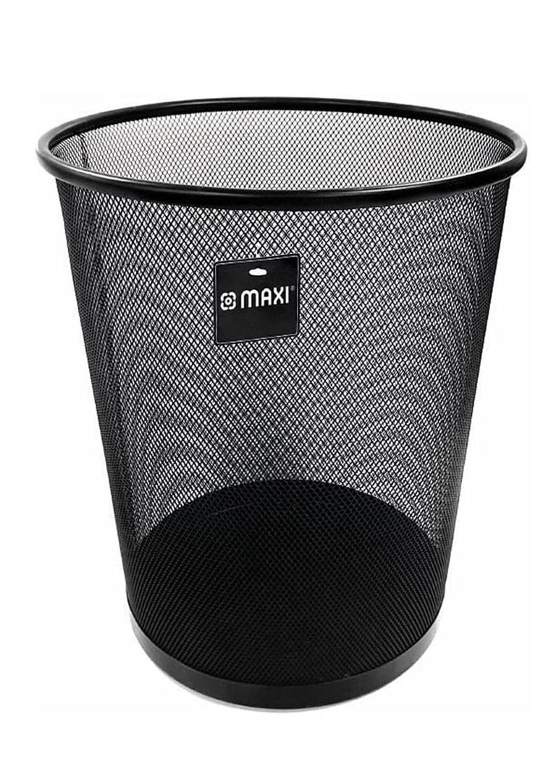 Maxi Metal Mesh Waste Bin Medium 12 Litre Capacity Black - Image 1