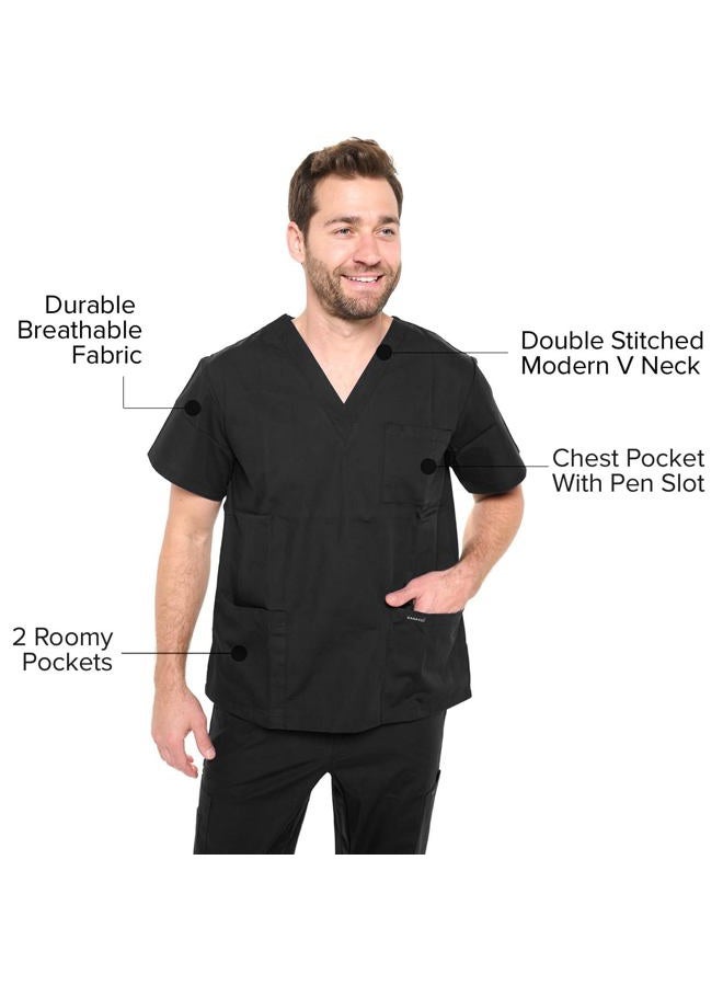 DAGACCI Scrubs Medical Uniform Top and Pants for Men, Petwer Gray, XXL - Image 5