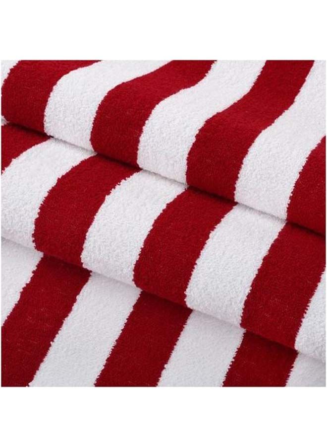 SIGNOOLA Beach Towel Striped 4 Piece 180x70 cm-White-Red  - Image 3