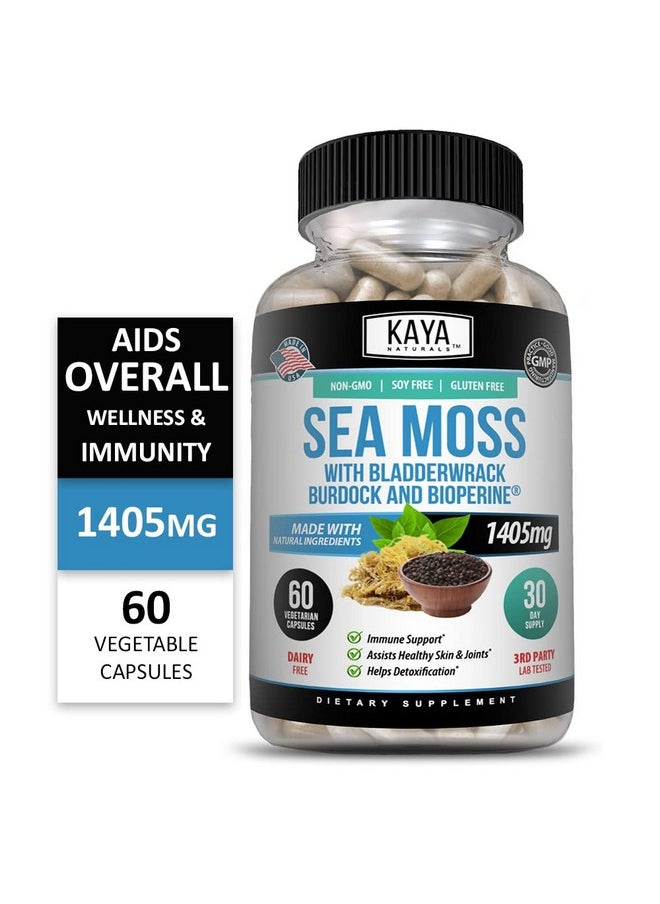 Kaya Naturals - Sea Moss ; Joint Supplement For Men And Women ; With Organic Burdock Root Irish Moss Bladderwrack And Bioperine ; For Joint Health And Immune Boost All Natural Sea Moss (60 Capsules) - Image 1