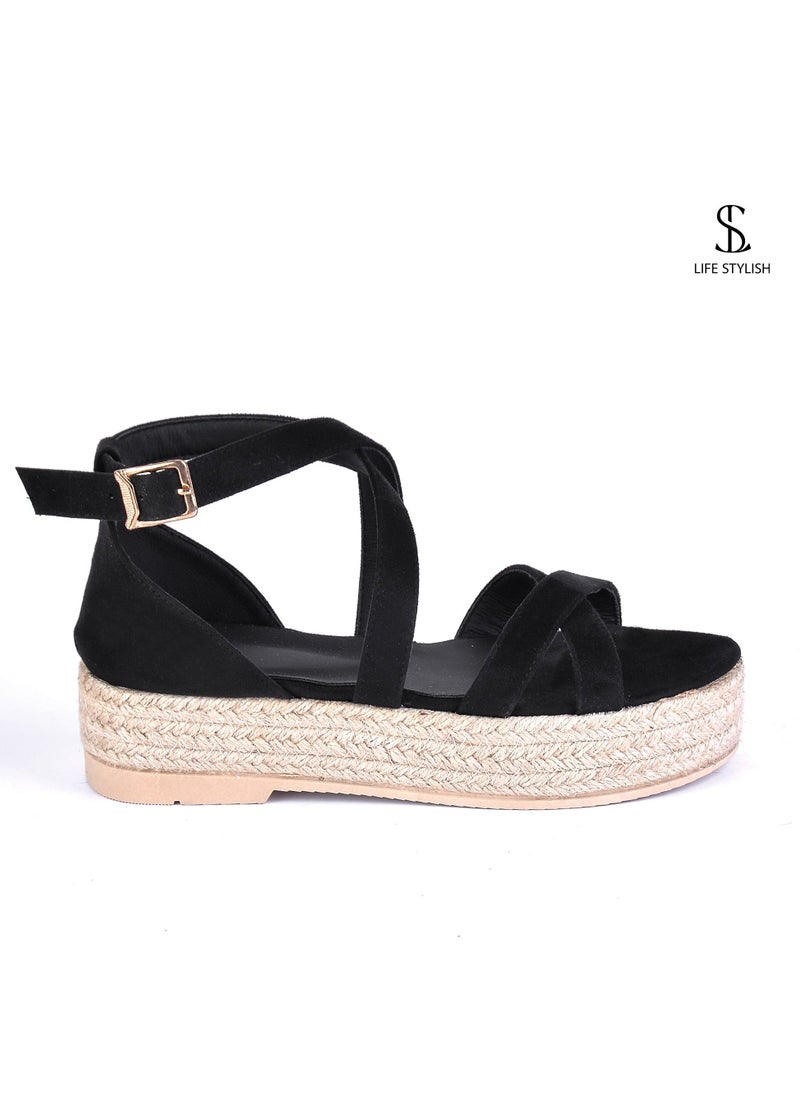 LIFESTYLISH K-1 Elegant Flat Sandal For Women - Black  - Image 1