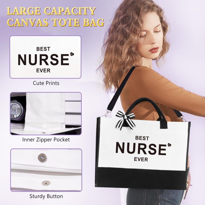Giftissimo Nurse Gifts for Women, Nurse Appreciation Gift Set for Nurses Female, Christmas Gifts for Nurses Week Graduation Gift for Nursing Student w/Canvas Tote Bag Acrylic Decor - Image 4