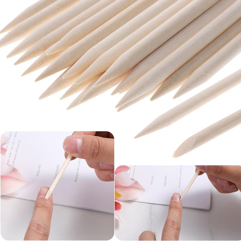 Bruislard 40 Pack Mini Nail File Disposable Manicure Kit Individually Package with Wooden Cuticle Pusher Sticks Press on Nail Art Tool Prep Kit Pedicure Cleaner Tools for Home - Image 5
