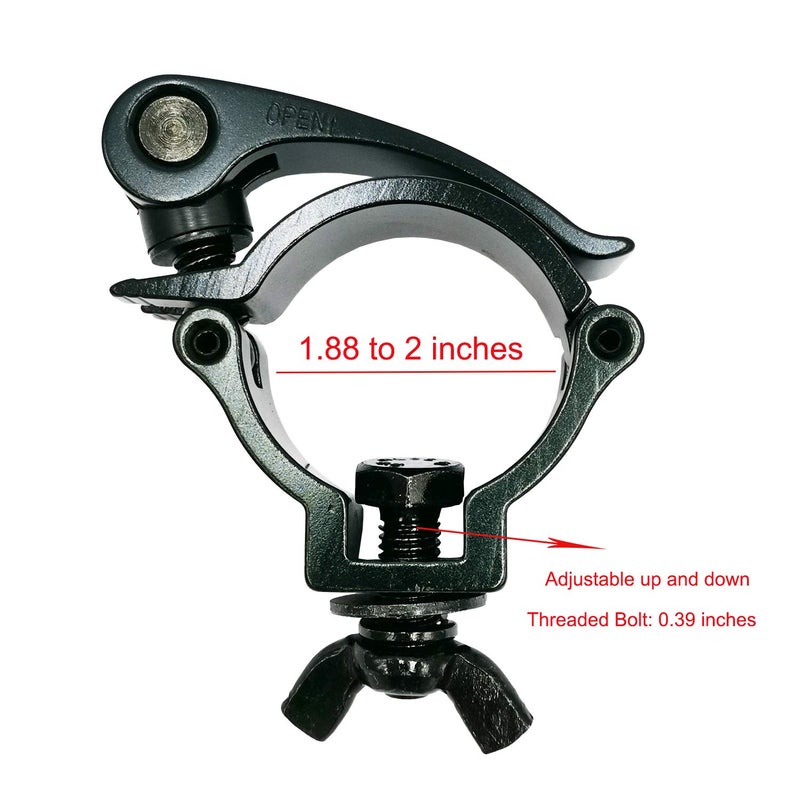 Douzime Lighting Clamp 2 Inch Truss Quick Release Mount Heavy Duty 220 Lbs Fit 48-51mm OD Pipe truss F34 Black - Image 2