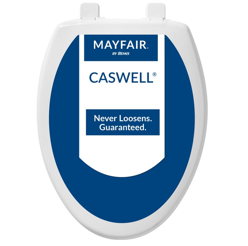 Mayfair Caswell Modern Toilet Seat, Slow Close, Easy Clean, Plastic, Elongated, White - Image 1