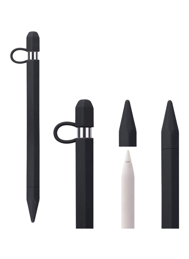 Case for Apple Pencil - Anti-lost Cap Holder and Nib Cover Set 1st Generation/iPad Pro 9.7/10.5,Apple Protective Black