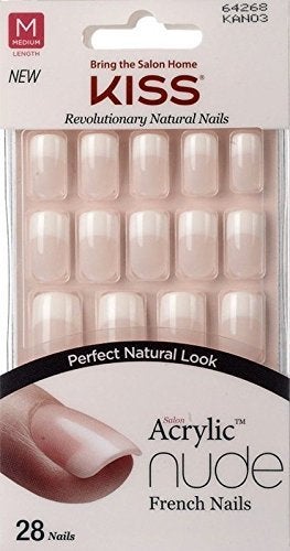 Broadway NEW KISS SALON ACRYLIC NUDE NAILS  CASHMERE KAN03  MEDIUM LENGTH