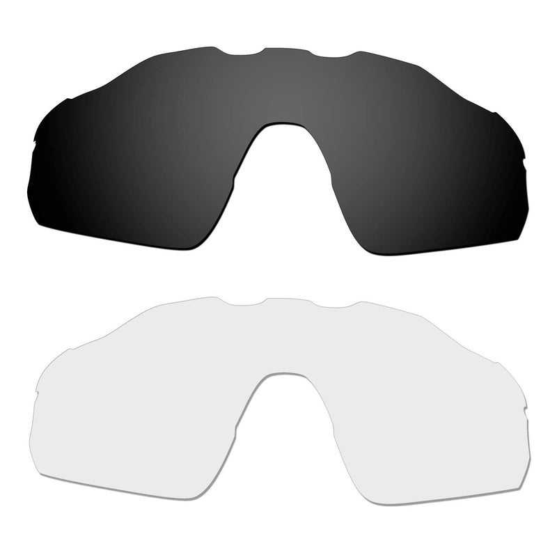 Generic HKUCO Reinforce Mens Replacement Lenses For Oakley Radar EV Pitch Sunglasses Black/Transparent Polarized  - Image 1