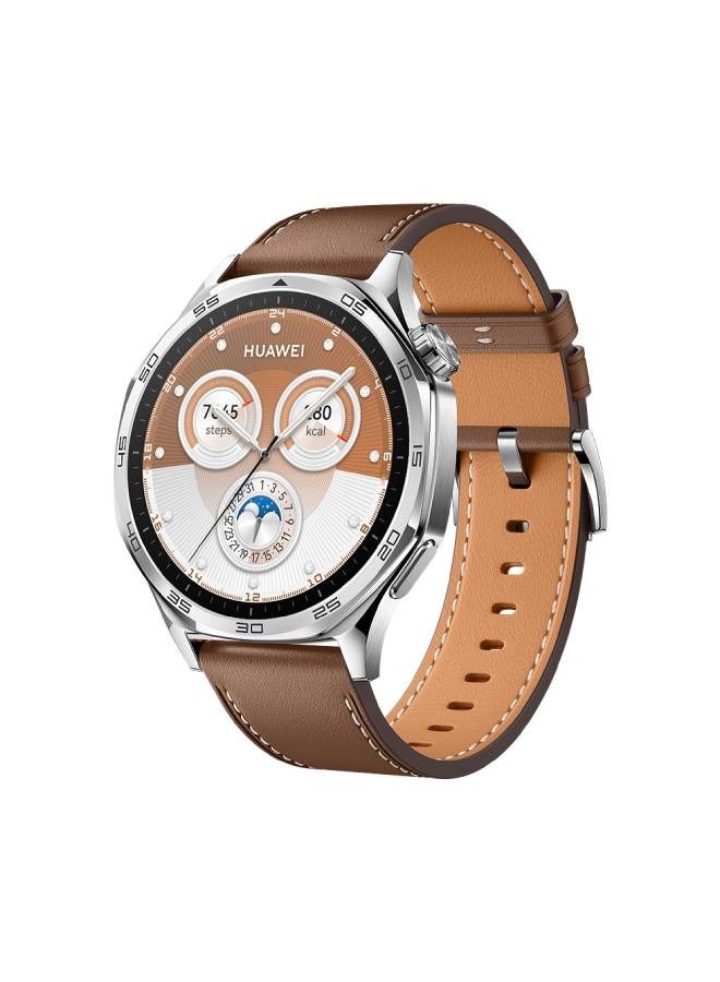 HUAWEI WATCH GT5 46mm Smart Watch, up to 14 Days Battery Life, All-new Running and Cycling Sports, Sharp-Edged Design, Health Tracking, Compatible with iOS and Android Brown - Image 1