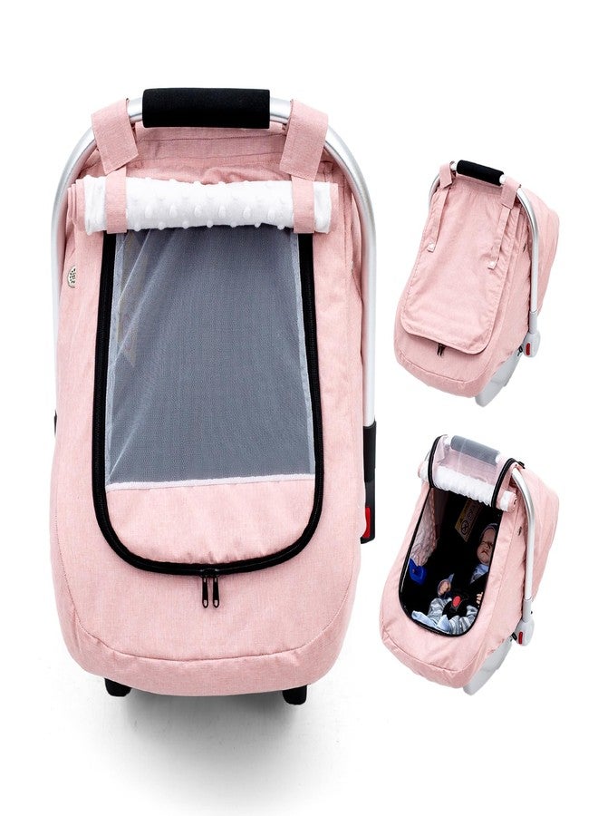 Kaseeous Waterproof Car Seat Cover Baby, 3D Mink Dot Infant Car Seat Cover with 2 Breathable Vents, Universal Carseat Canopy for Girls Boys, Baby Carrier Cover for All Seasons, Protect from Sunlight Rain - Image 1