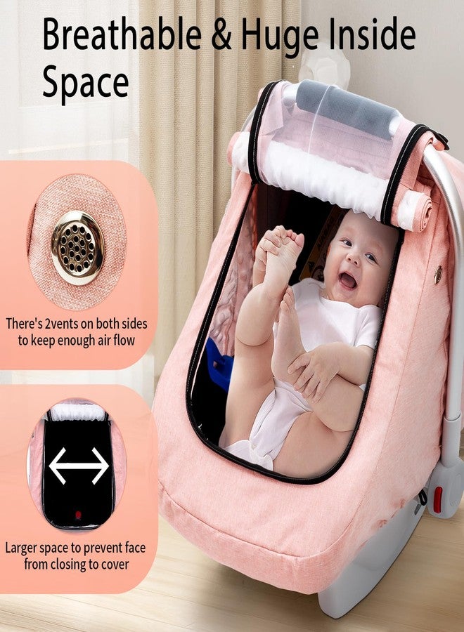 Kaseeous Waterproof Car Seat Cover Baby, 3D Mink Dot Infant Car Seat Cover with 2 Breathable Vents, Universal Carseat Canopy for Girls Boys, Baby Carrier Cover for All Seasons, Protect from Sunlight Rain - Image 2