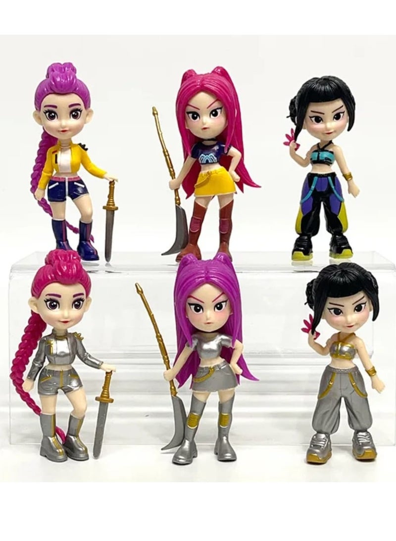 KPop Demon Hunters Figures Kpop Demon Hunters Action Figure Home Decor Desk Ornament For Hunters Fans 6pcs set - Image 2