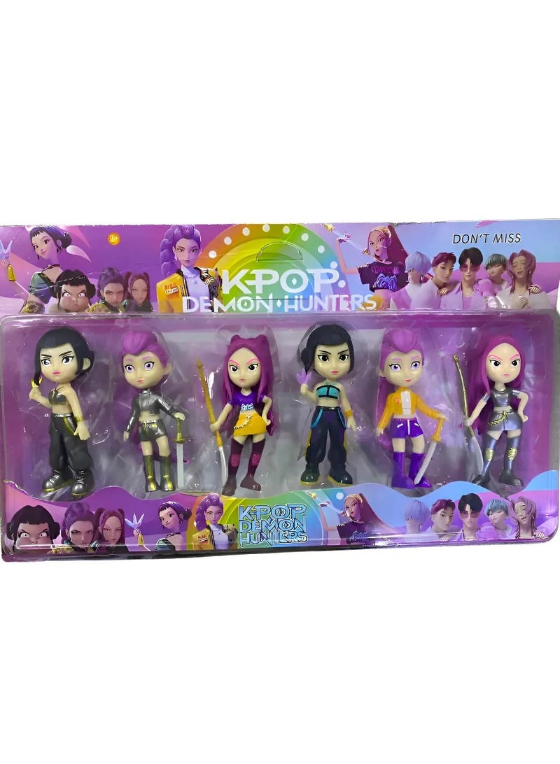 KPop Demon Hunters Figures Kpop Demon Hunters Action Figure Home Decor Desk Ornament For Hunters Fans 6pcs set - Image 3