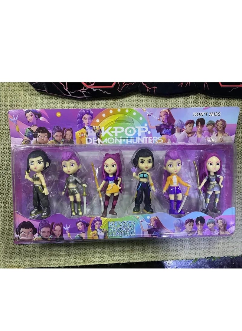 KPop Demon Hunters Figures Kpop Demon Hunters Action Figure Home Decor Desk Ornament For Hunters Fans 6pcs set - Image 4