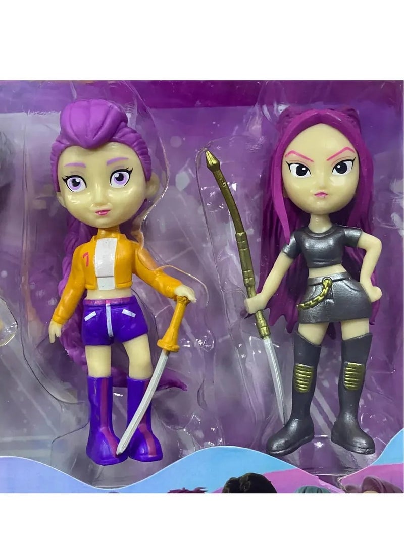 KPop Demon Hunters Figures Kpop Demon Hunters Action Figure Home Decor Desk Ornament For Hunters Fans 6pcs set - Image 5