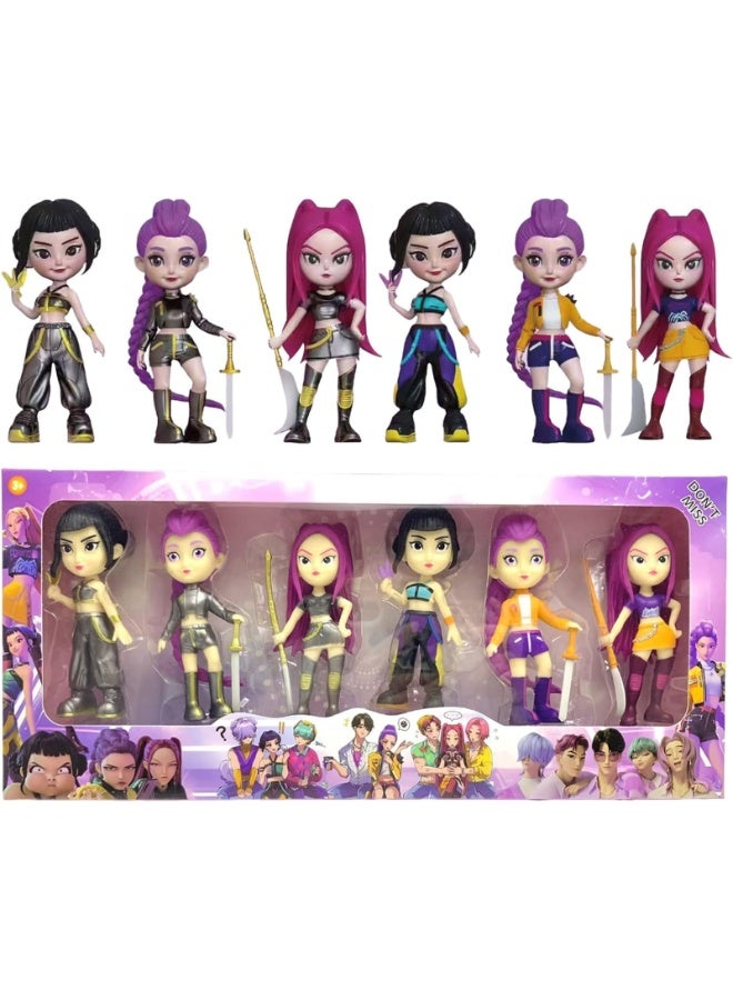KPOP Figures Kpop Demon Hunters Action Figure Home Decor Desk Ornament For Hunters Fans 6pcs set - Image 1