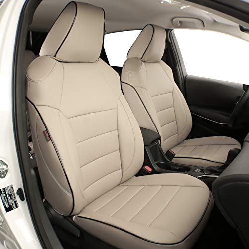EKR Corolla Cross Seat Covers Custom Fit for Toyota Corolla Cross 2023 2024 2025 2026 Hybrid XSE & Hybrid Nightshade 2025 Car Seat Covers Full Set,Faux Leather (Beige) - Image 1