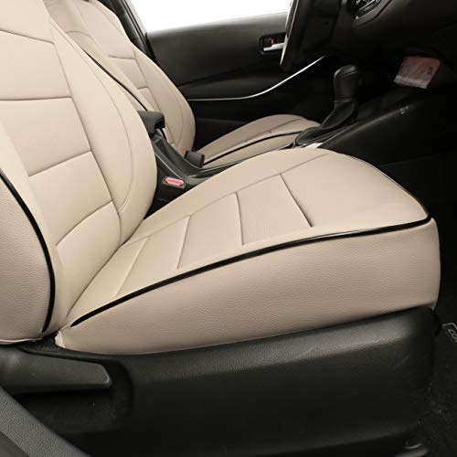 EKR Corolla Cross Seat Covers Custom Fit for Toyota Corolla Cross 2023 2024 2025 2026 Hybrid XSE & Hybrid Nightshade 2025 Car Seat Covers Full Set,Faux Leather (Beige) - Image 2