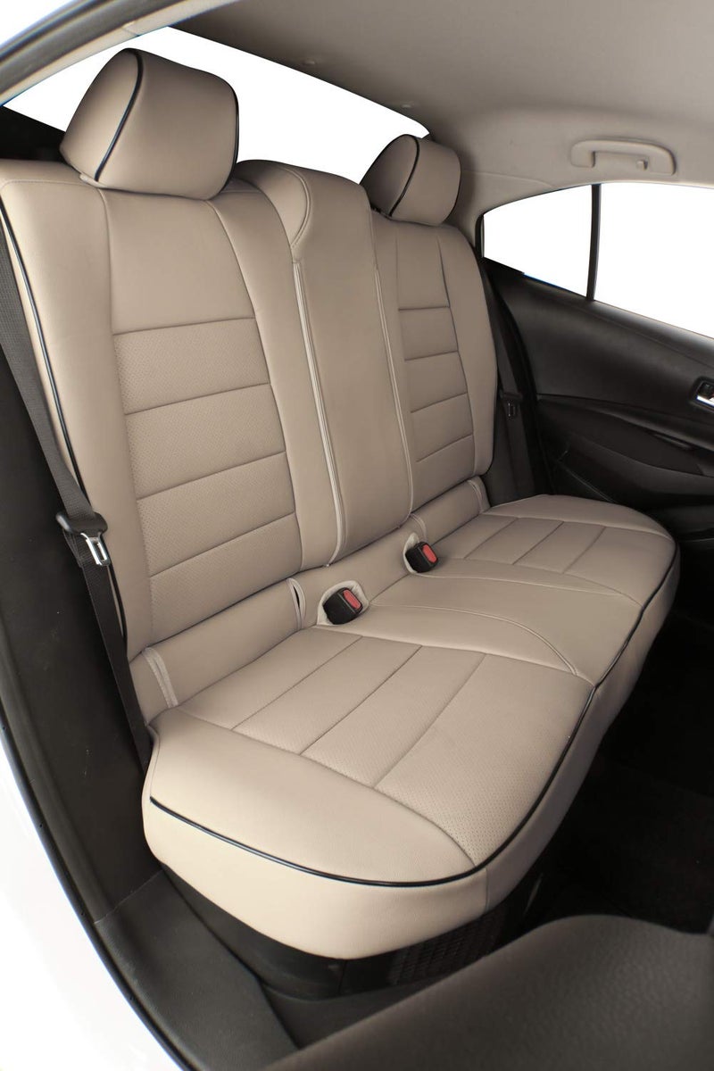 EKR Corolla Cross Seat Covers Custom Fit for Toyota Corolla Cross 2023 2024 2025 2026 Hybrid XSE & Hybrid Nightshade 2025 Car Seat Covers Full Set,Faux Leather (Beige) - Image 5