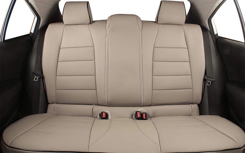 EKR Corolla Cross Seat Covers Custom Fit for Toyota Corolla Cross 2023 2024 2025 2026 Hybrid XSE & Hybrid Nightshade 2025 Car Seat Covers Full Set,Faux Leather (Beige) - Image 4