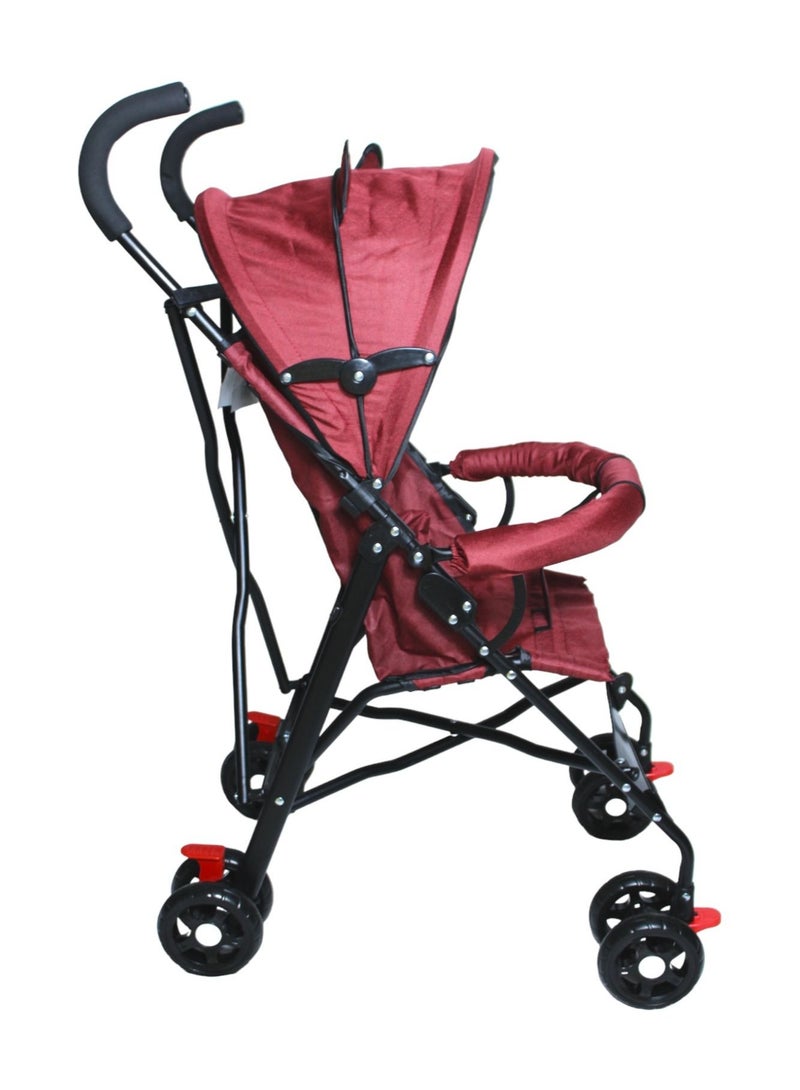 Toy Box Lightweight Foldable Baby Stroller - Maroon - Image 1