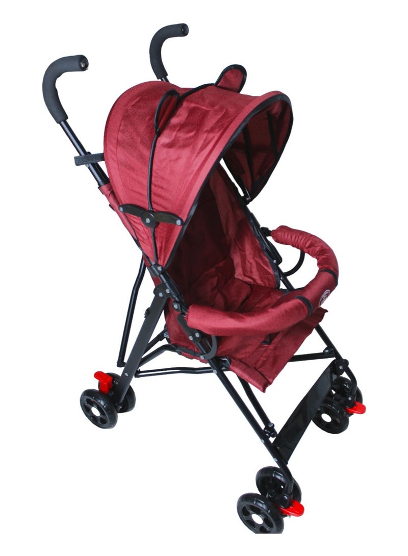 Toy Box Lightweight Foldable Baby Stroller - Maroon - Image 3