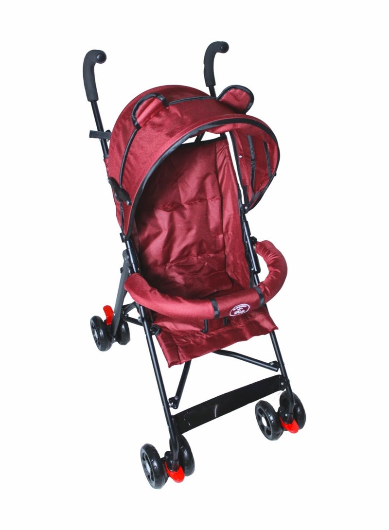Toy Box Lightweight Foldable Baby Stroller - Maroon - Image 2