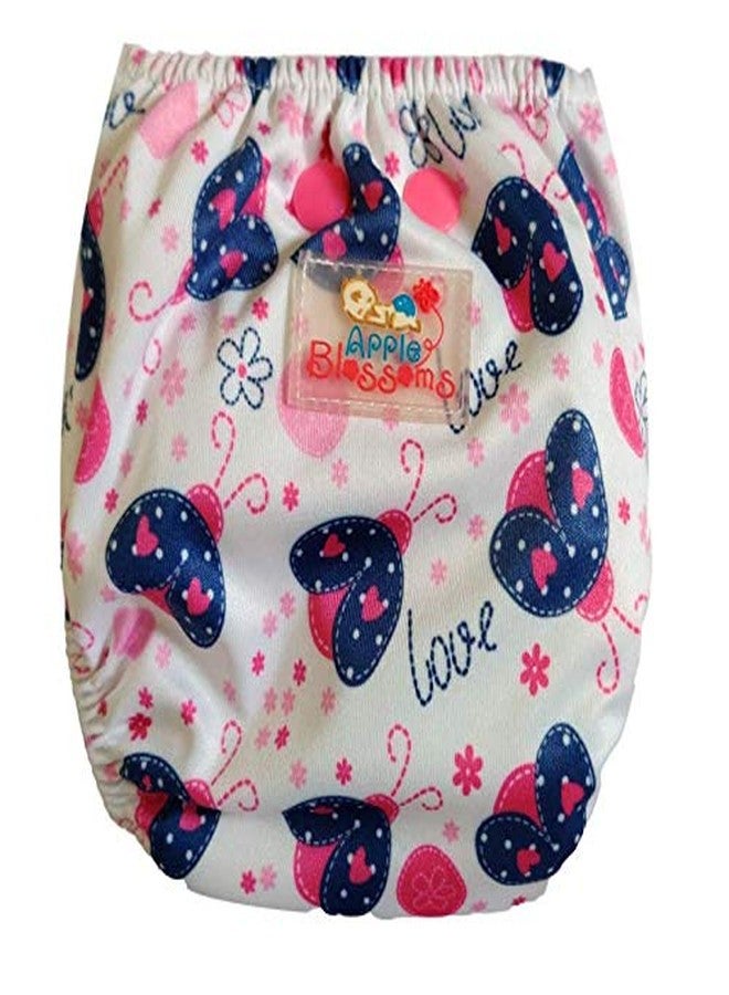 Apple Blossoms Reusable Cloth diaper for babies 3M to 3Y | CPSIA Certified 300+wash |Washable & Adjustable Snap Button | pack includes 1 Diaper with 2 organic Bamboo cotton inserts - Image 2