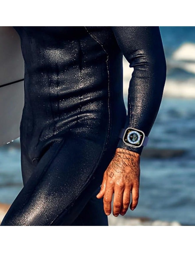 ELTRAZONE  Ocean Band Compatible With Apple Watch Ultra Band 49mm 45mm 44mm 42mm for Men, Adjustable Silicone Strap with Metal Buckle for Apple Watch Ultra 2 Band iWatch Ultra Series 9 8 7 6 5 4 3 2 1 SE - Image 2