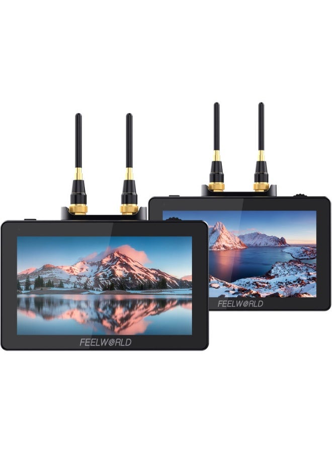 فيل وورلد Two 5.5 inch On-Camera Monitors with Wireless Transmitter & Receiver System FR6+FT6 - Image 1