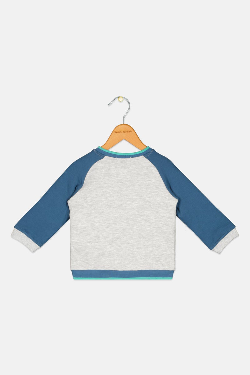 Dp Am Toddlers Boy Long Sleeve Graphic Sweatshirt, Grey - Image 2