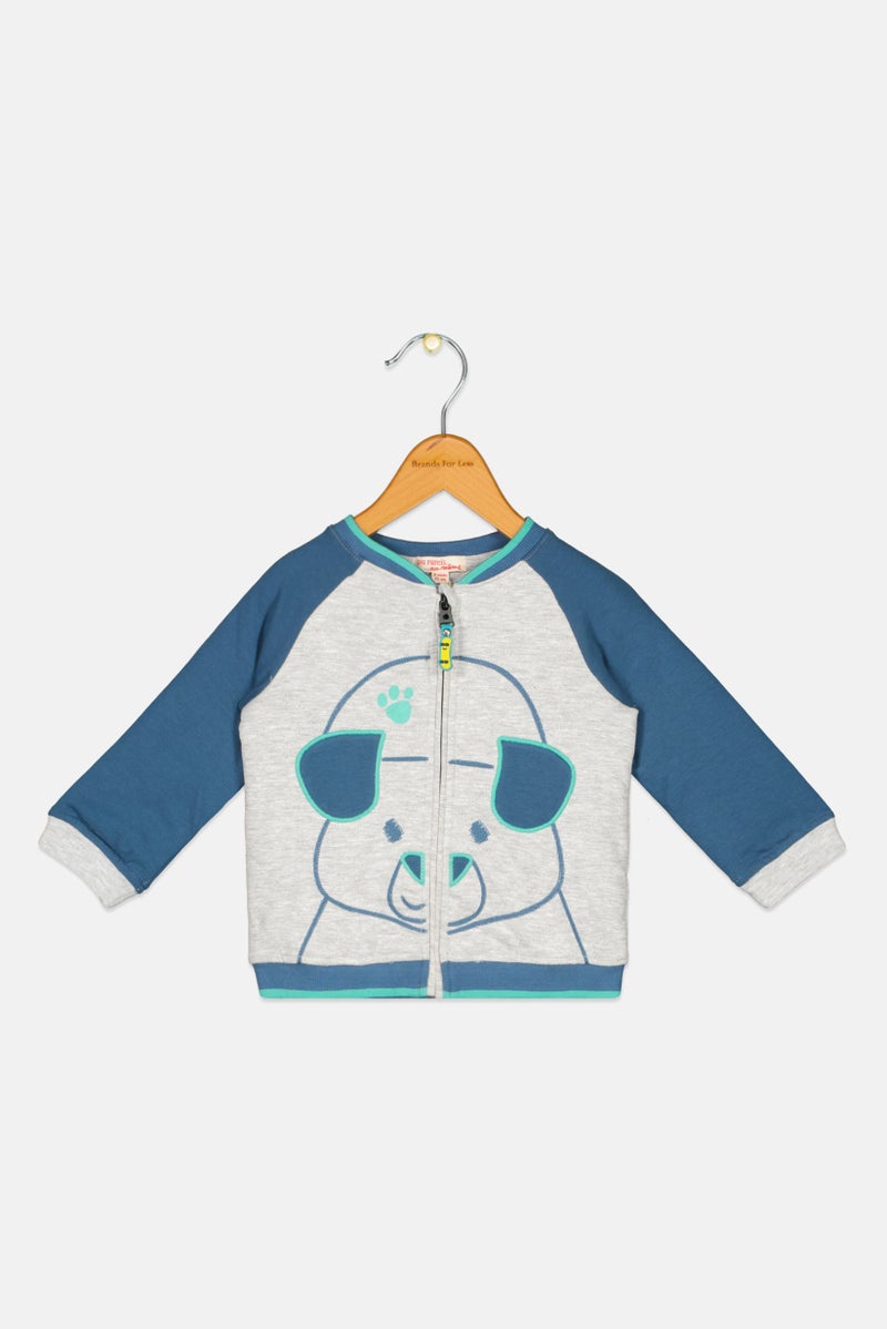 Dp Am Toddlers Boy Long Sleeve Graphic Sweatshirt, Grey - Image 1