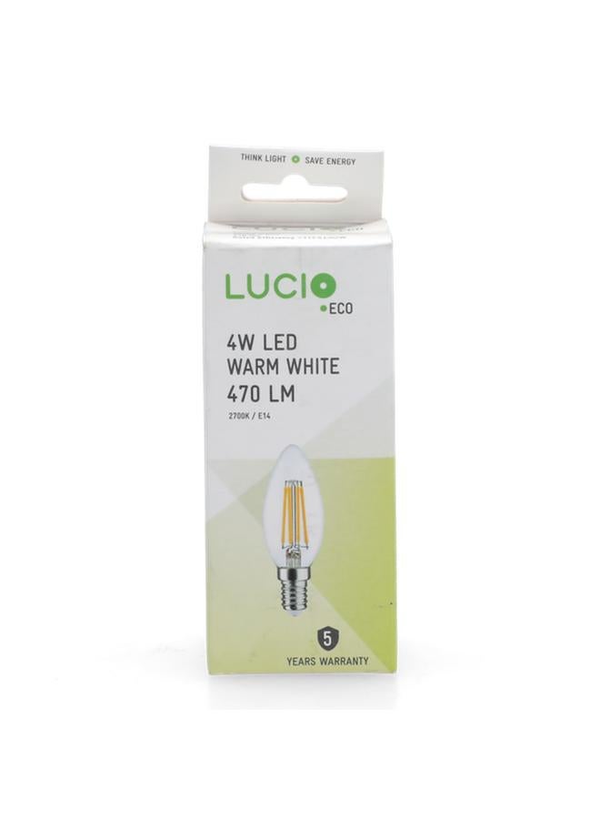 Lucio Eco 4W 2700K 470LM E14 Filament LED Bulb Warm White L-BL-0110-4W-T - Image 3