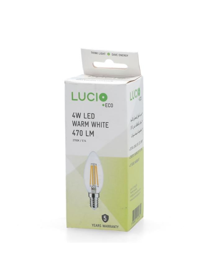 Lucio Eco 4W 2700K 470LM E14 Filament LED Bulb Warm White L-BL-0110-4W-T - Image 4