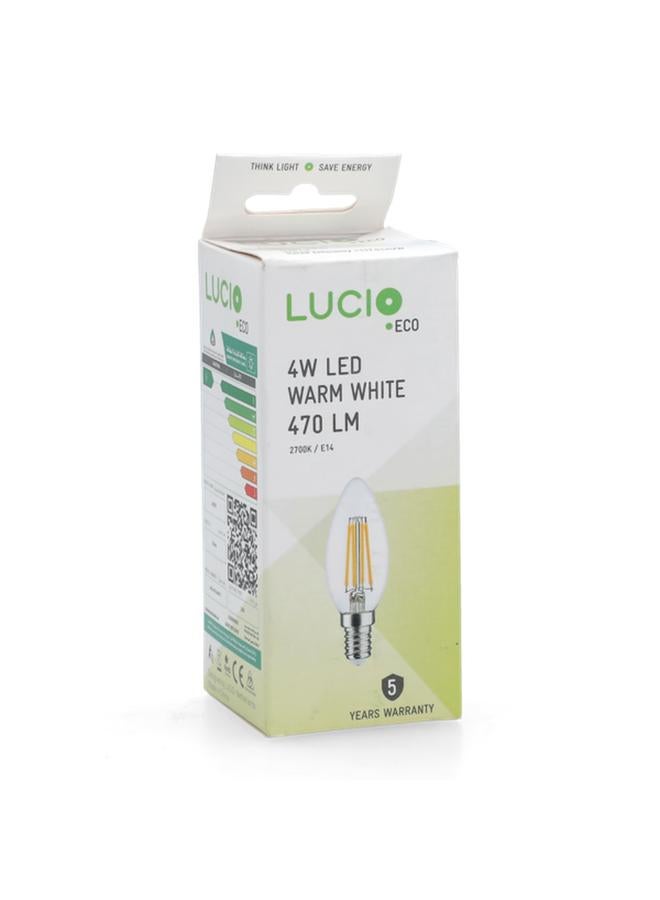 Lucio Eco 4W 2700K 470LM E14 Filament LED Bulb Warm White L-BL-0110-4W-T - Image 5