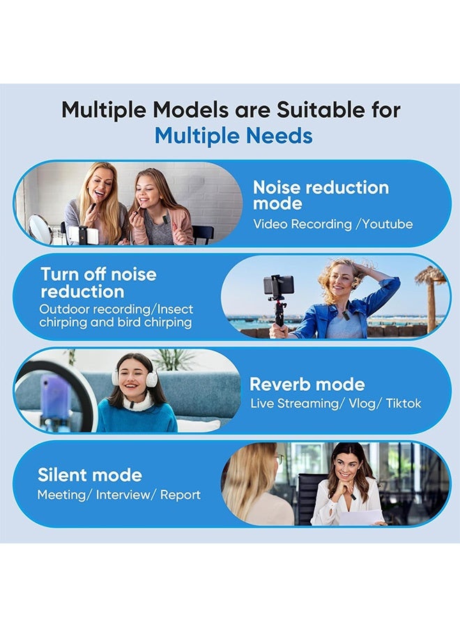 MAANGE Wireless Lavalier Microphone with Noise Cancellation, Plug-Play Wireless Mic, Mini Lapel Mics Plug  for YouTube Vlog Tiktok - Image 4