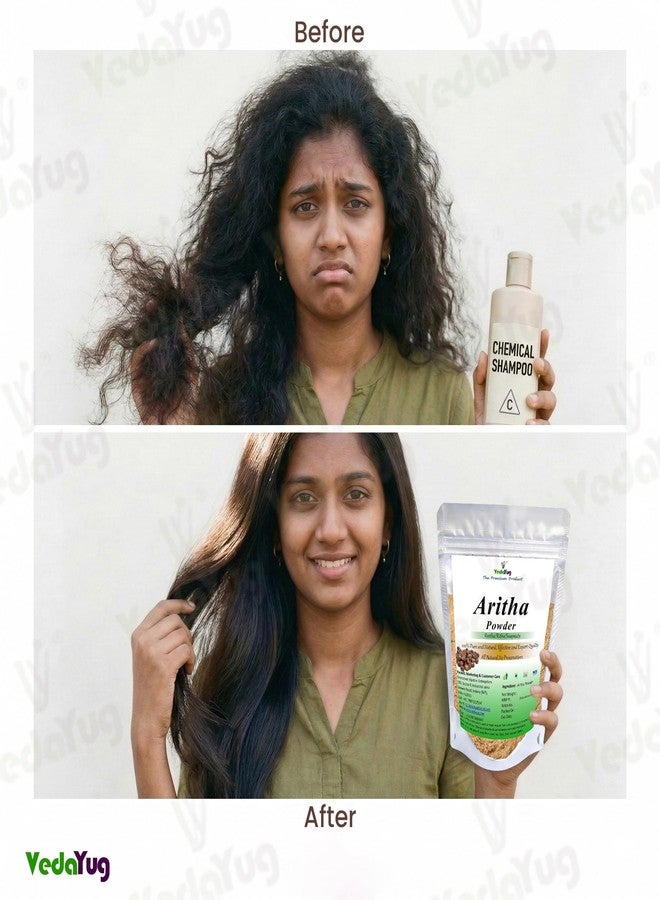VY VedaYug Vedayug Pure Aritha Powder 200g| Natural Reetha / Soapnut for Hair Wash & Scalp Cleansing | Rita Powder for Silky Hair - Image 5
