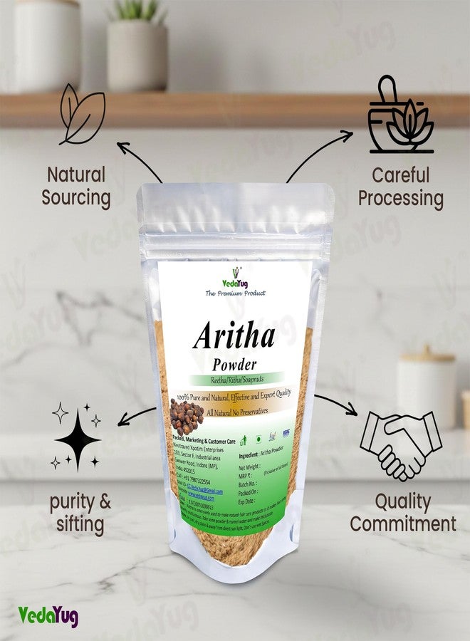 VY VedaYug Vedayug Pure Aritha Powder 200g| Natural Reetha / Soapnut for Hair Wash & Scalp Cleansing | Rita Powder for Silky Hair - Image 1