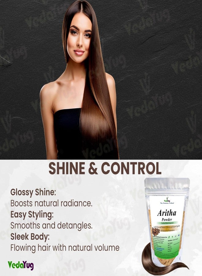 VY VedaYug Vedayug Pure Aritha Powder 200g| Natural Reetha / Soapnut for Hair Wash & Scalp Cleansing | Rita Powder for Silky Hair - Image 3
