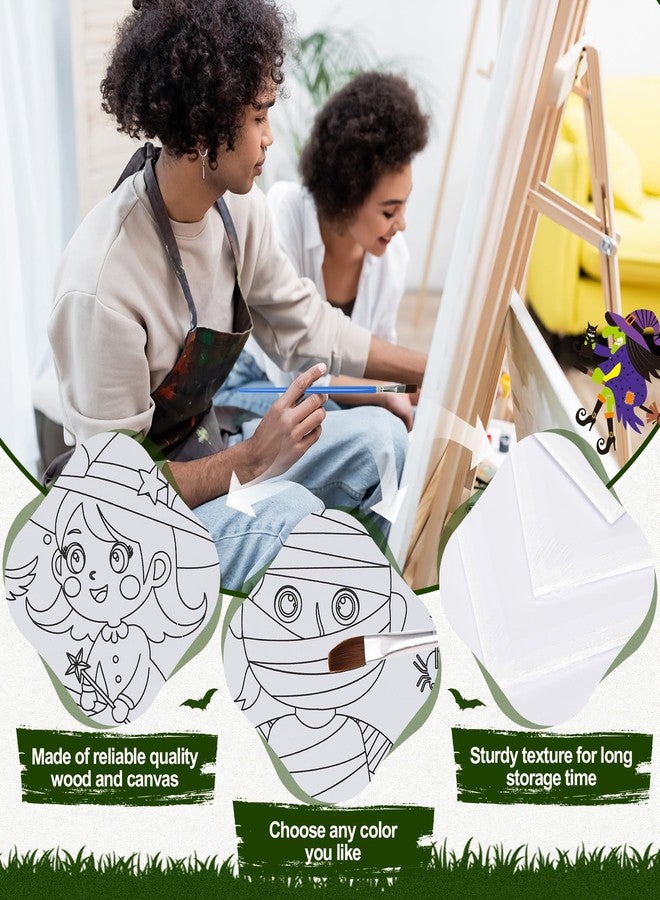 Sherr 75 Pcs Halloween Pre Drawn Painting Canvas Kit for Adults 8 x 10 Inch 15 Set Pre Painted Canvas Sip and Paint Party Favors Set for Adults Halloween Paint Party(Pumpkin Witch Style) - Image 3