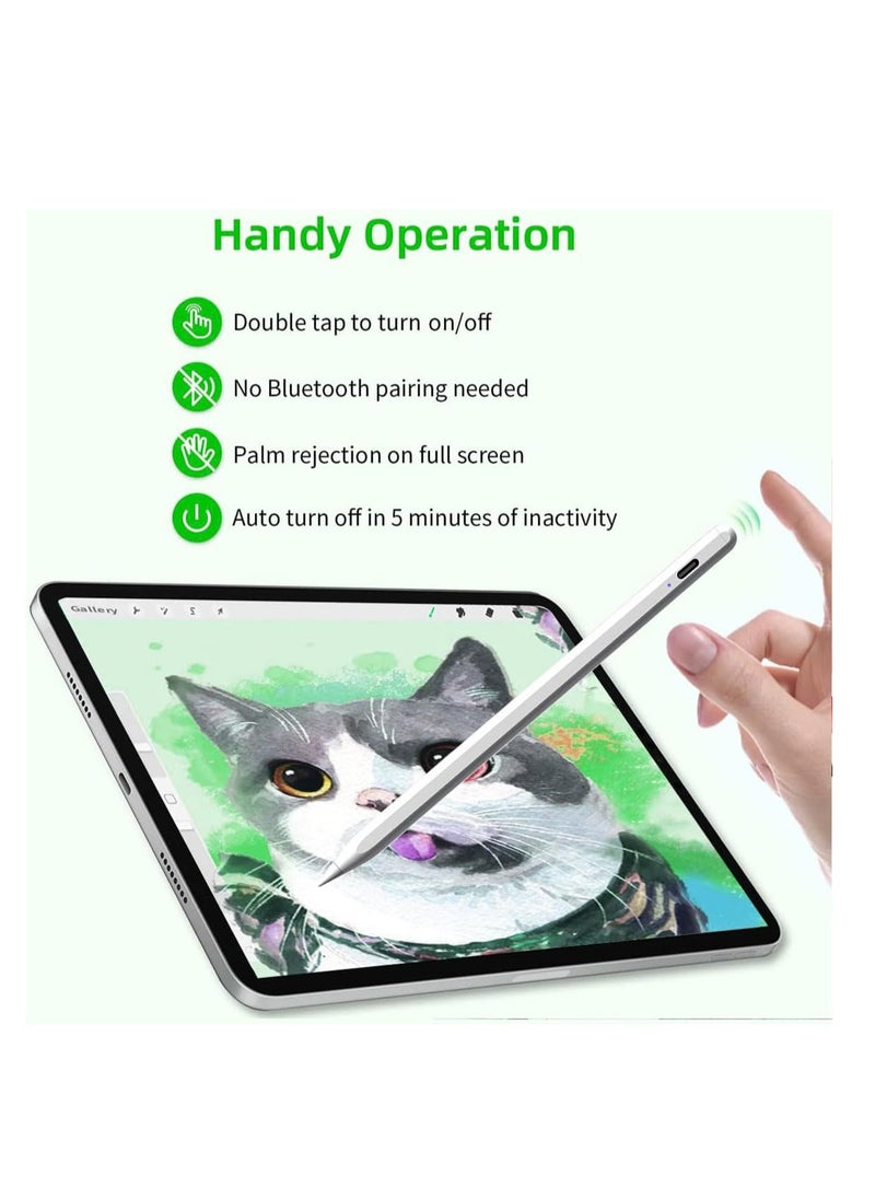 ECVV ECVV® Stylus Pen for Touch Screens - Fine 2mm Tip, Work for iPad, iPhone, Android Tablets, Microsoft Surface - Rechargeable, No Lag, Scratch-Resistant Fiber Tip - Lightweight Metal Body  - Image 3