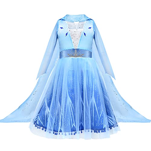 Tacobear 10Pcs Princess Costume Dress For Girls Kids Toddler Snow Princess Dress Up Clothes for Little Girls with Accessories Gloves Crown Wands Wig Necklace for 3-4T Kids Christmas Birthday Party - Image 3