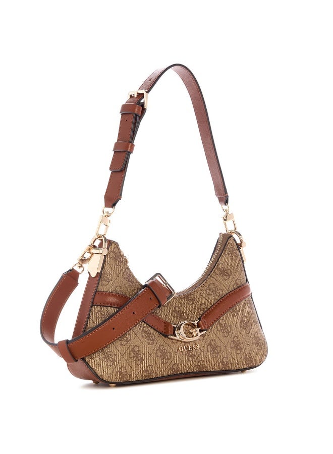Guess Latte Logo Light Brown Women Crossbody Bag HWSG7993730 – Elegant Leather Monogram Bag - Image 2