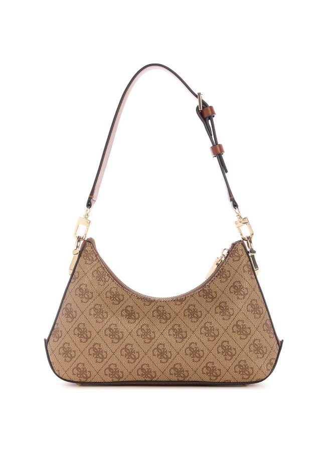 Guess Latte Logo Light Brown Women Crossbody Bag HWSG7993730 – Elegant Leather Monogram Bag - Image 3