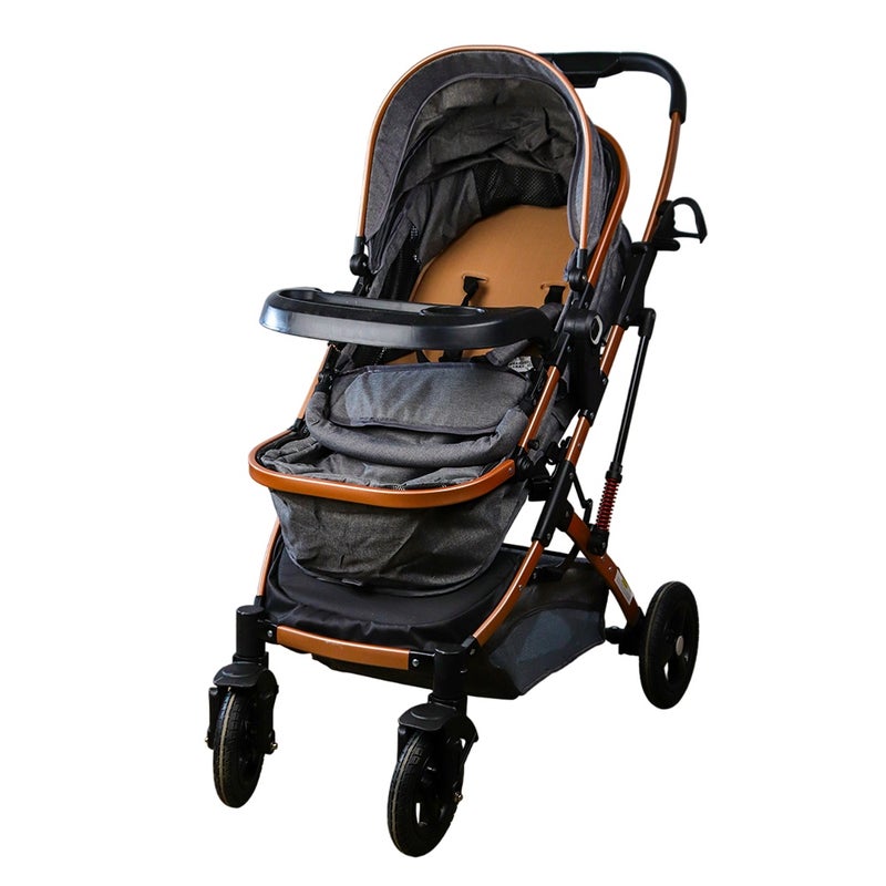 Baby Stroller Aluminum 2 in 1 Highland Stroller Black - A8188S-3 - Image 1