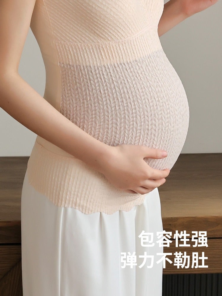 Mo Deng Yun Ma Maternity Nursing Vest Tank Top for Women - Summer Thin, V-Neck, Sleeveless, Adjustable Straps, Breastfeeding Cami with Lace Trim, Solid Color, Modest Coverage - Image 5
