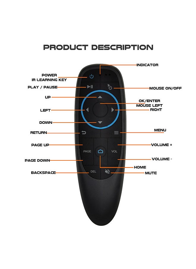 Generic - G10BTS Remote Control Bluetooth 5.0 Air Mouse IR Learning Gyroscope Wireless Infrared Remote Control for Android TV Box HTPC PCTV - Image 1