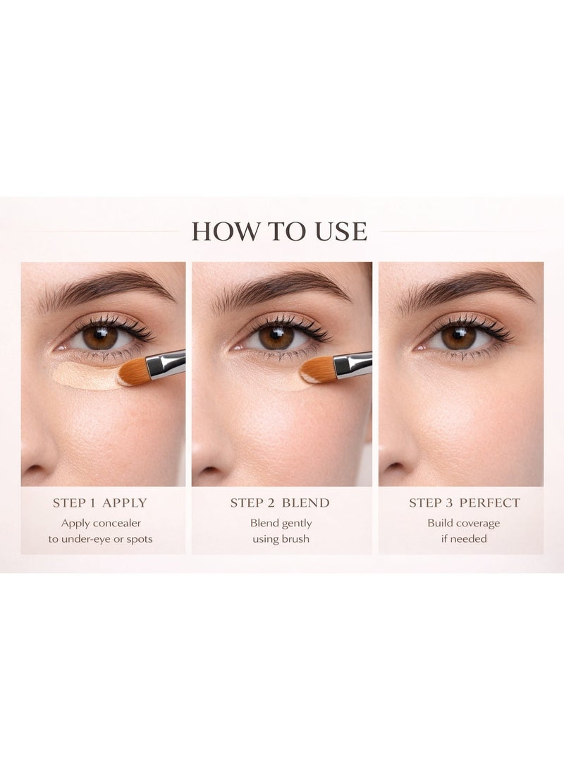 Flat Concealer Brush for Under Eye & Spot Coverage, Precision Makeup Brush for Liquid Cream Foundation, Smooth Blending, Flawless Finish, Professional Makeup Brush Tool - Image 5