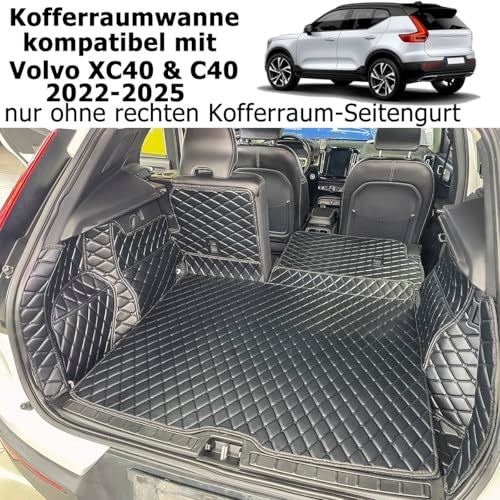 7DEEKEI for 20182026 Volvo XC4020222024 Volvo C40 Recharge Trunk Mat and Rear Backrest Cargo Mat Liners All Weather AntiSlip - Image 3